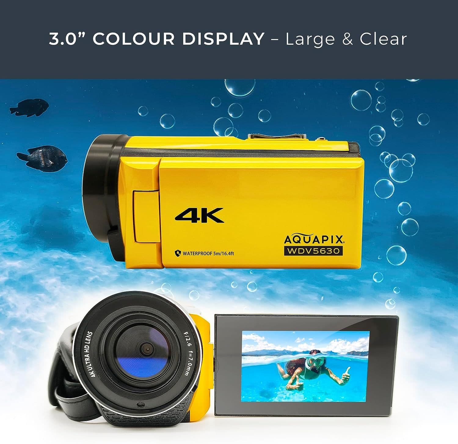 Easypix Aquapix WDV5630 Yellow Camcorder - Image 3