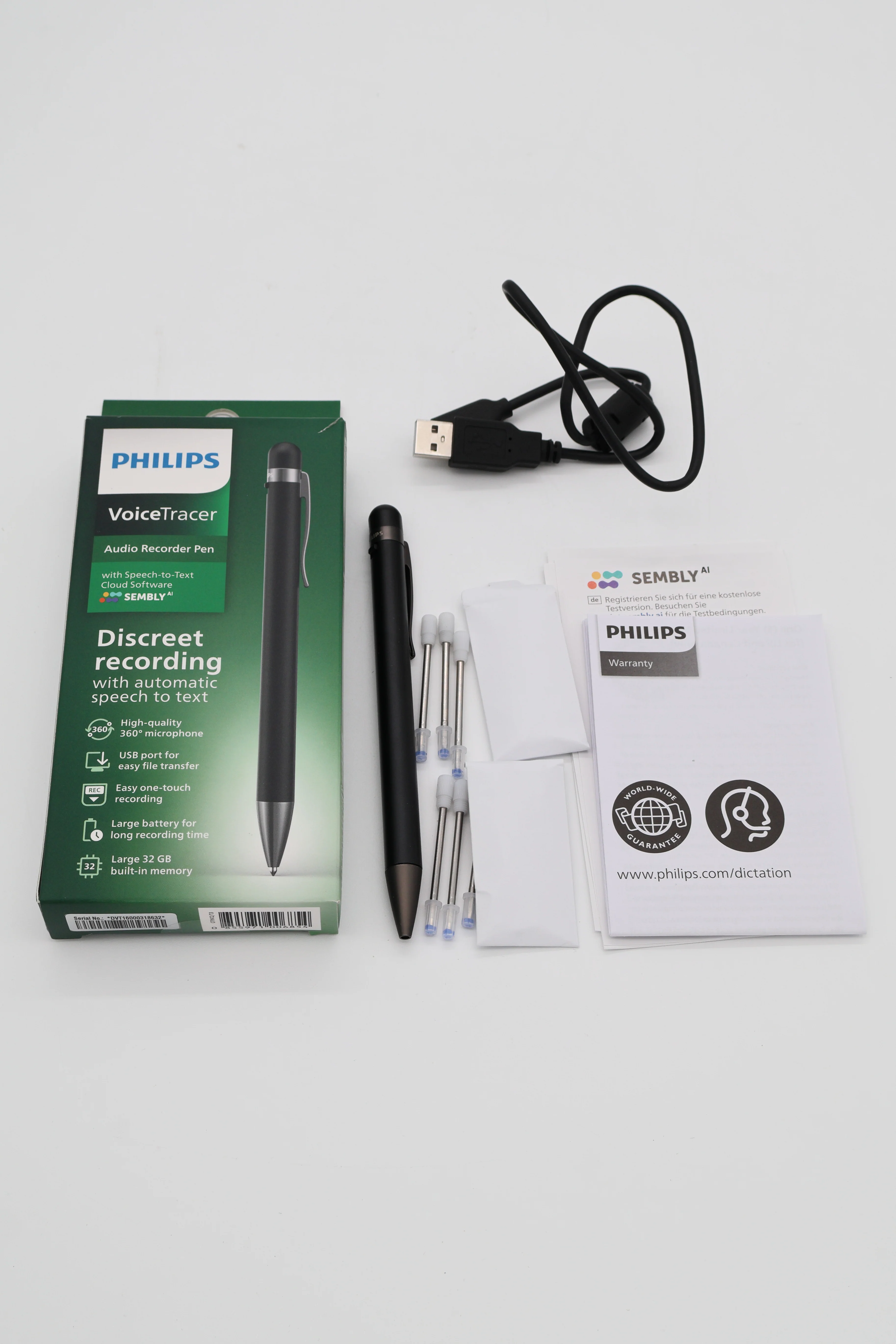 Philips DVT1600 VoiceTracer audio recorder pen (Open Box) - Image 6