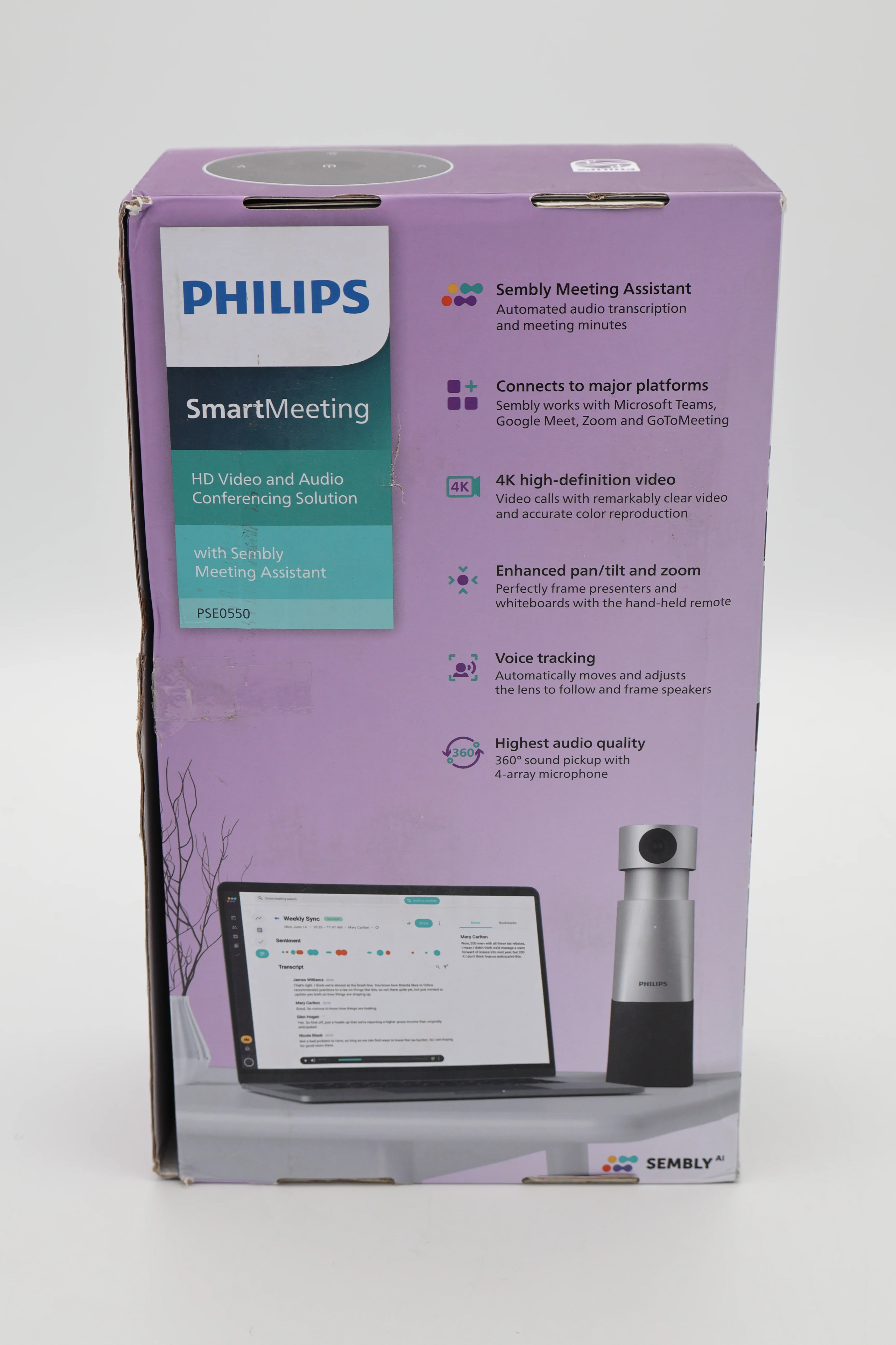 PHILIPS SmartMeeting PSE0550 HD - Audio and Video Conference Camera (Cert Refurb) - Image 3